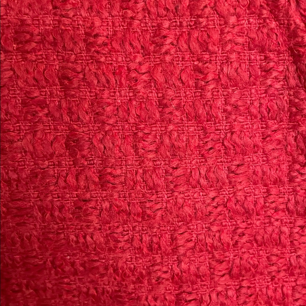 Tulle Red Textured Cape with Bow - Picture 6 of 7